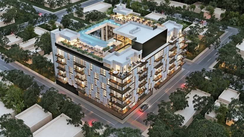 Presale high-End condos | Rooftop overlooking the Sacred Tree & Panoramic Bar | Playa del Carmen - Downtown